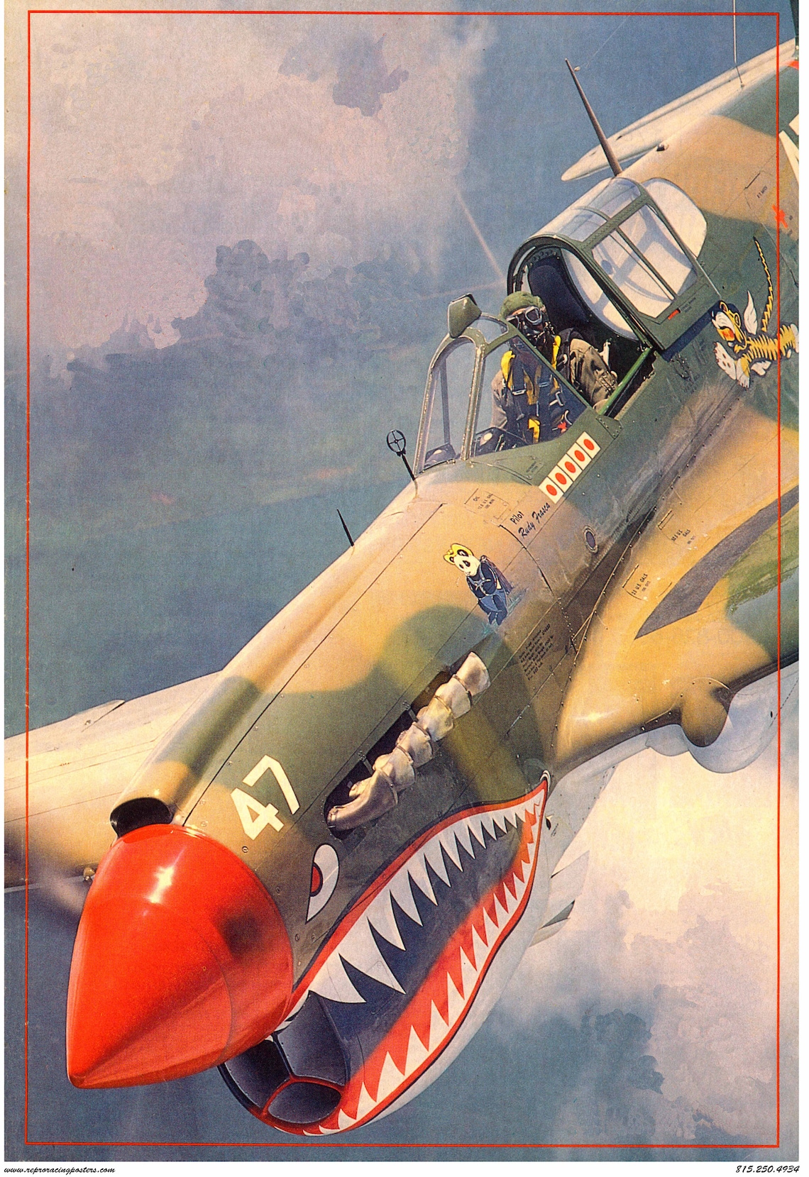 Vintage Reproduction Poster P-40 Warhawk Fighting Aircraft Warbird - Etsy