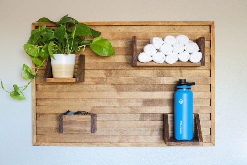 Stationary bike shelf home gym storage towel and water bottle shelf indoor cycling organizer Standard