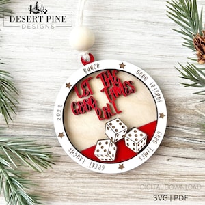 Bunco Ornament Digital File SVG, Laser Cut Bunco Ornament File