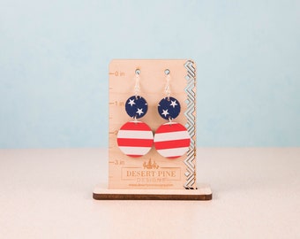 Stars and Stripes Circles Earrings