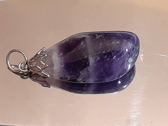 Banded Amethyst Tumbled Stone Pendant