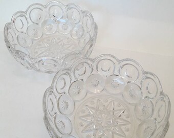 Vintage Collectible Moon Star Glass Serving Bowl