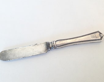 Sterling Silver SSMC Monogrammed Child's Knife, Antique Child's Knife, Antique Cutlery, Monogram B, Antique Sterling Silver Utensil