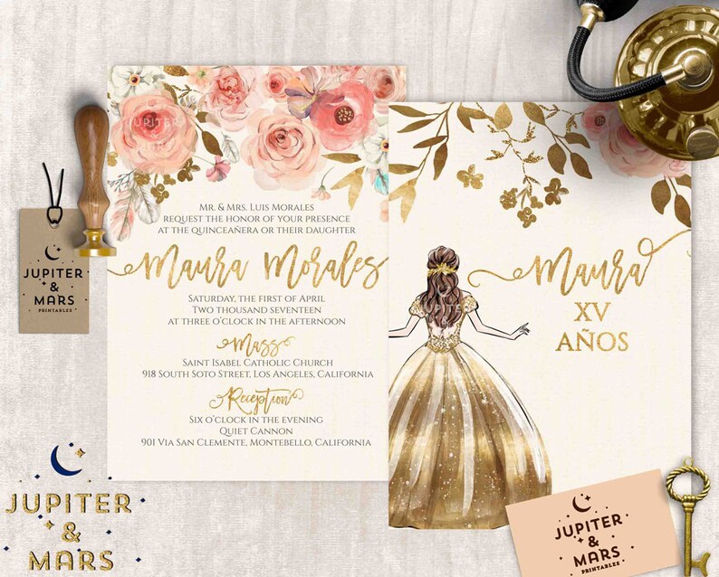 Boho Chic Quinceanera Invitation Quinceanera Invitation Etsy