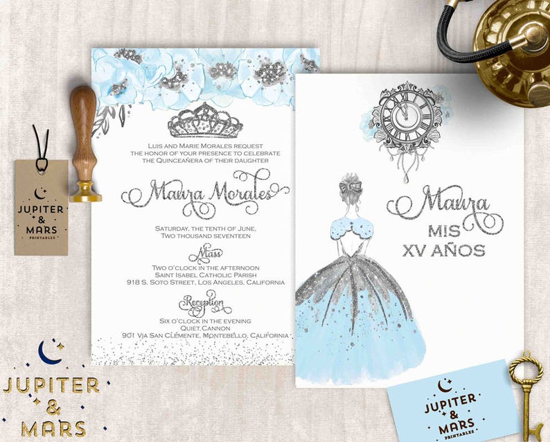 cinderella quince invitations