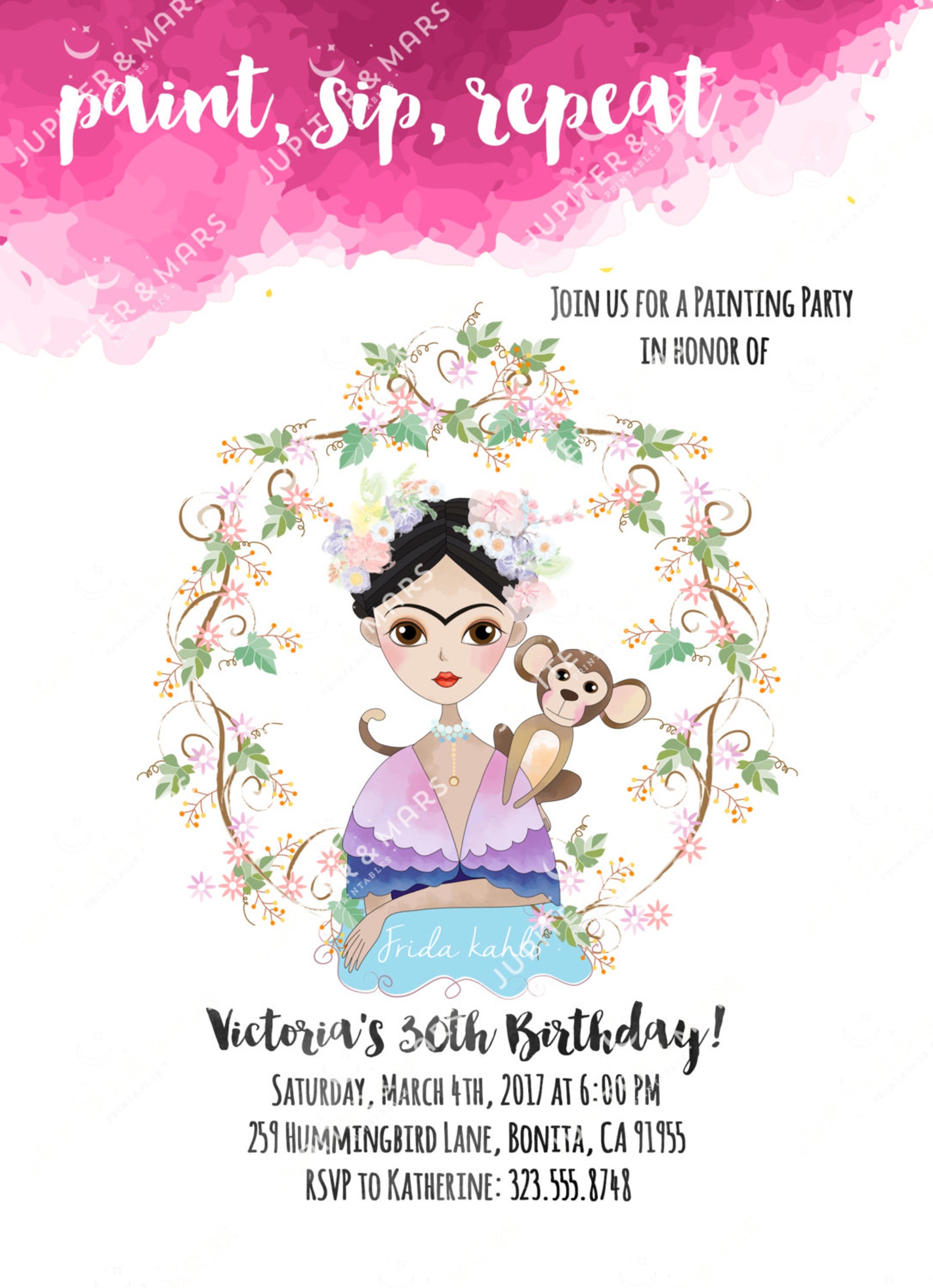 Paint Sip Repeat Painting Party Invitation Wine and Etsy