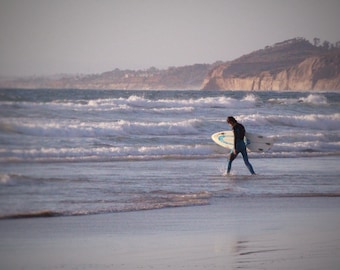 Beach Photography, Landscape, ShoreLine, Office Decor, Home Decor, Inspirational, San Diego Print, California Print, Gift for Surfer