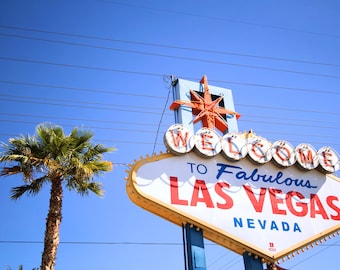 Welcome to Vegas Sign, Neon Sign, Gift for Traveller, Las Vegas Wall Art, Set of 2, American Art, Nevada, Las Vegas Print, Casino