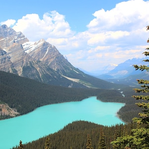 Montañas Rocosas canadienses, Fotografía de Banff, Alberta, Lago turquesa, Fotografía de montaña, Paisaje, Arte de viaje, Wanderlast, Regalo para viajero