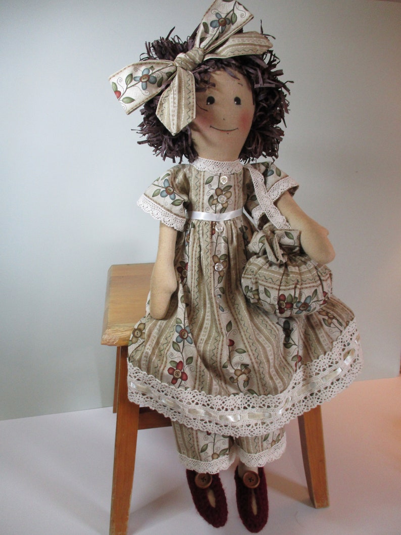 Victorian Era Little Girl Cloth Doll Shelf Doll Large Doll Etsy