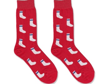 RED SOCKS on SOCKS | fun socks | funny socks | novelty socks | dress socks | groomsmen socks | cute socks | mens socks | womens socks