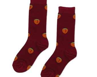 PEACH BUM socks | peach socks | unique socks | funny socks | groomsmen socks | cute socks | mens socks | womens socks | Georgia peach