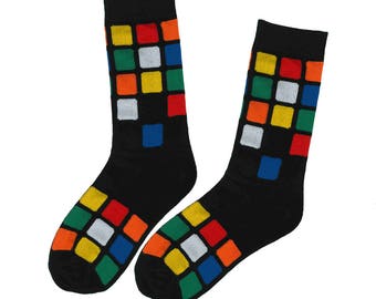 CUBES on CUBES socks | rubix cube | rubiks cube | fun socks | dress socks | unique socks | groomsmen socks | mens socks | womens socks