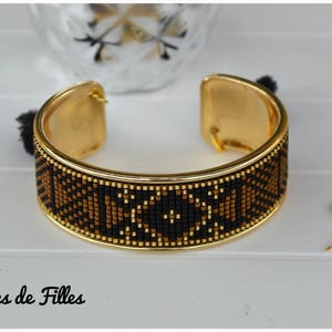 Bracelet Vintage Jonc En Cuivre/laïton Avec émail - Signé PIPP - Occasion