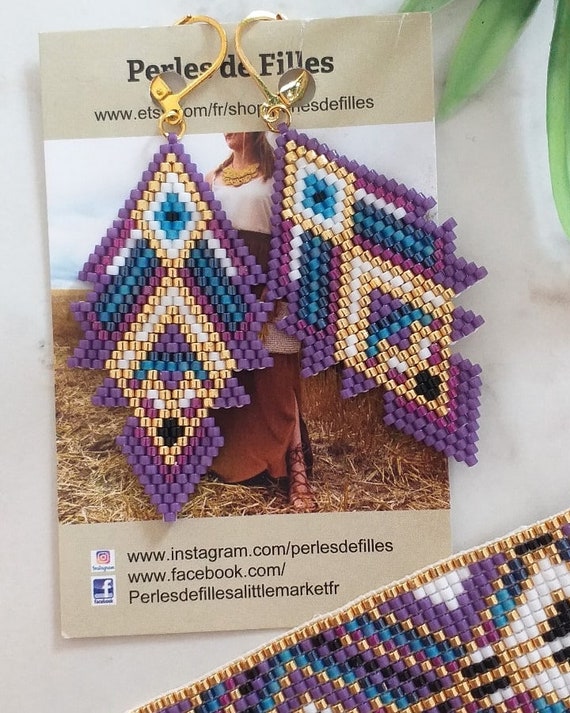 【miii】2WAY BEADS FENCE LAYERED Lexie Game Day Horizontal Stripes Beaded Fringe Earrings
