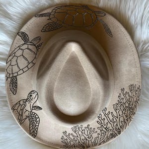 Chapéu de tartaruga com desenho rastreável, estêncil de rastreamento de chapéu com desenho rastreável para chapéus de aba larga, arquivos digitais SVG, PNG e PDF