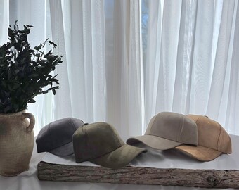 Vegan Suede Baseball Trucker Cap - Adjustable back: Vegan Suede Hat Blank for Burning Pyrography Art, hat burning