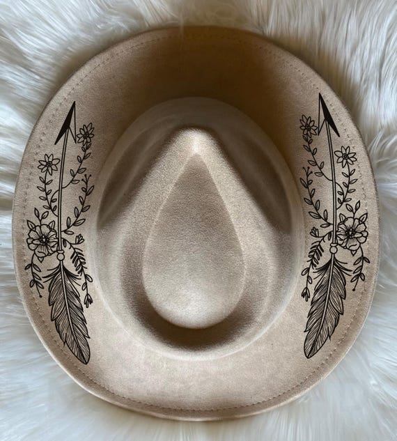 Boho, Vines and Arrow Hat Burning Traceable Design, Hat 