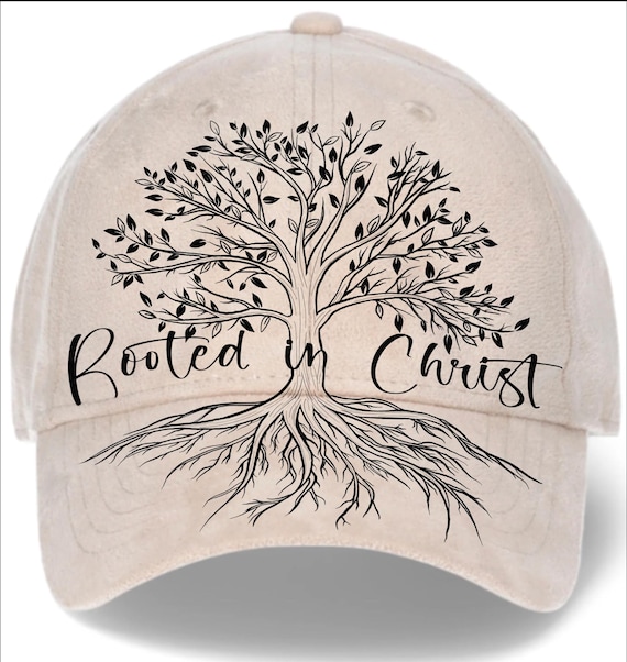 Rooted in Christ, Christian Hat Burning Tracing Stencil For Baseball and trucker Hats, SVG, PNG and PDF Digital Files