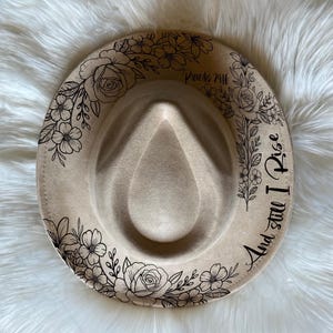 Bible verse hat Burning Traceable Design, Hat Burning Tracing Stencil For Wide Brim Hats, SVG, PNG Digital Files