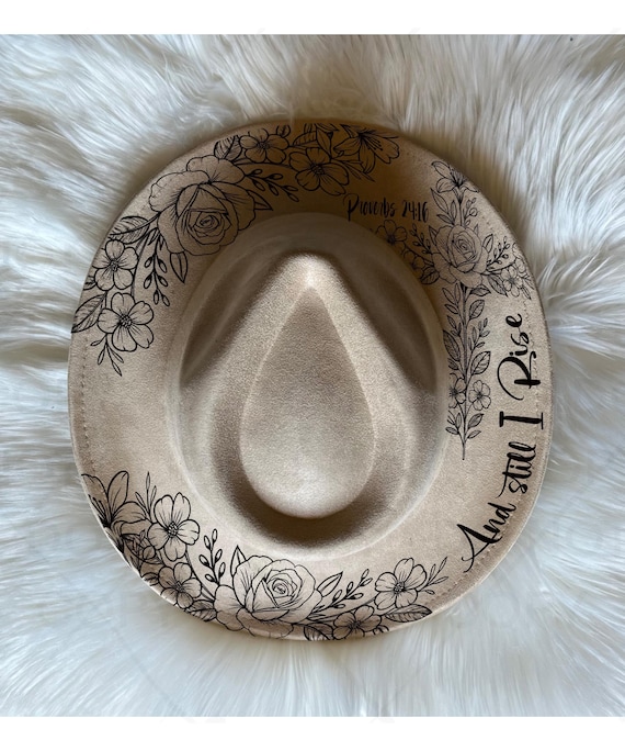 Bible verse hat Burning Traceable Design, Hat Burning Tracing Stencil For Wide Brim Hats, SVG, PNG Digital Files