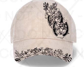 Horseshoe hat Burning Traceable Design, Hat Burning Tracing Stencil For Baseball and trucker Hats, SVG, PNG Digital Files