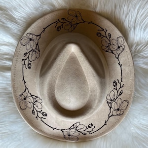 Cherry Blossom Hat Burning Stencil: Traceable Design (SVG, PNG, PDF Digital Files)