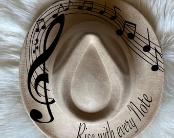 Music note hat Burning Traceable Design, Stencil For Wide Brim Hats, SVG, PNG and PDF Digital Files
