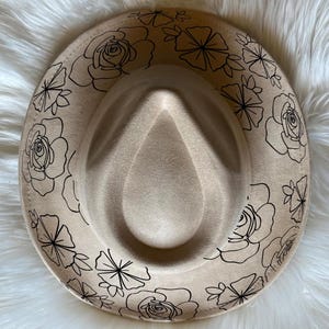 Flower Hat Burning Stencil: Traceable Design (SVG, PNG, PDF Digital Files)