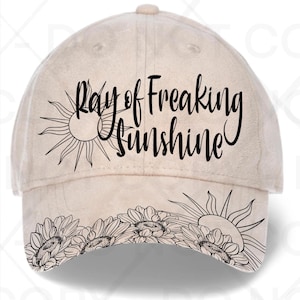 Ray of Sunshine Sunflower Hat Burning Traceable Design, Hat Burning Tracing Stencil For Baseball and trucker hats. SVG|PNG Digital Files