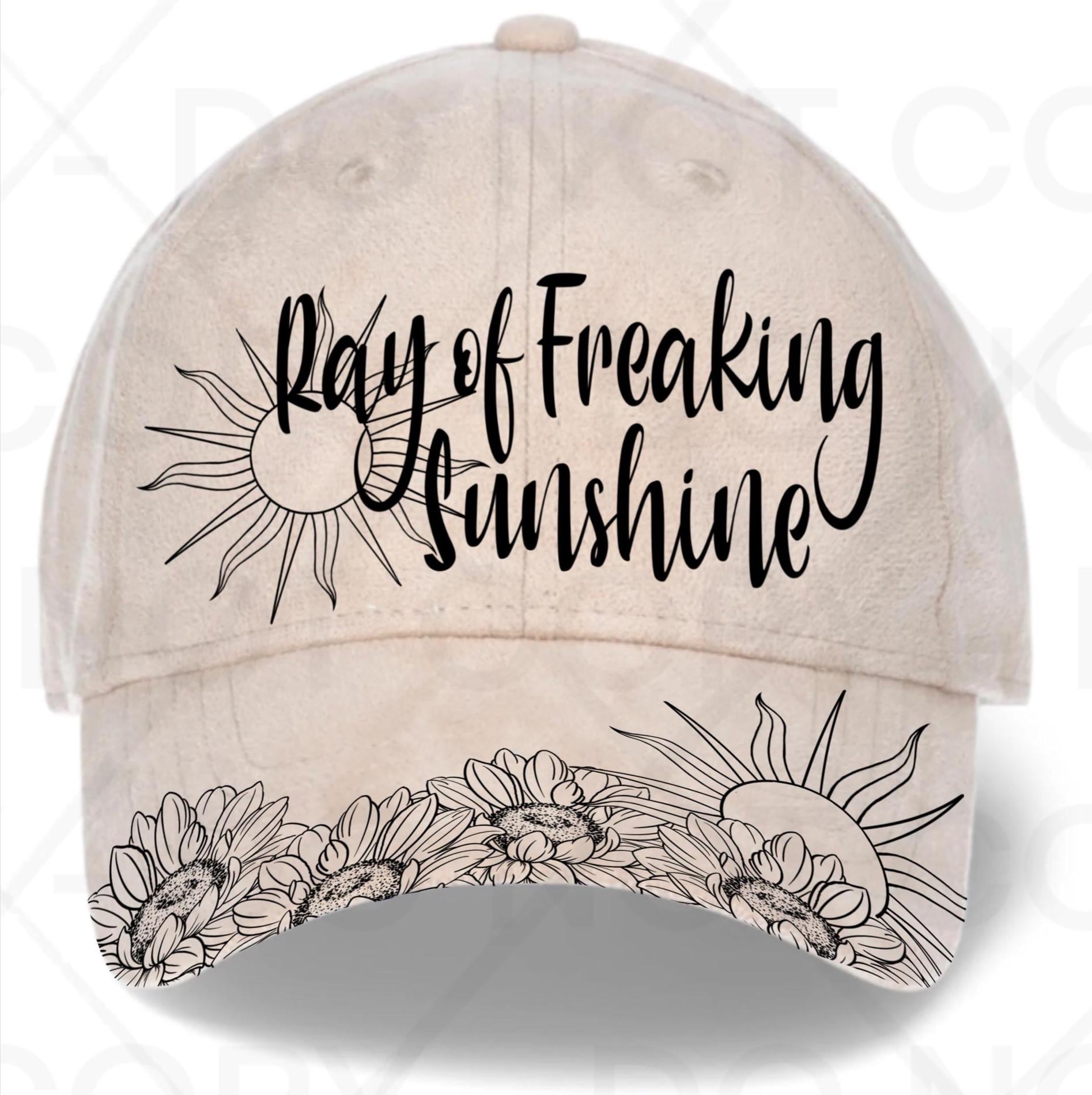 "I'm A Ray Of F*cking Sunshine" Baseball Cap - Gray, Funny Saying Hat For Men & Women - View #8