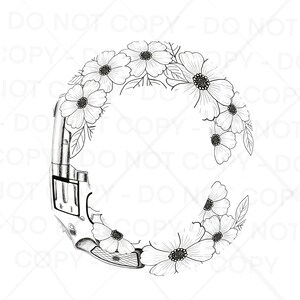 Flower Hat Burning Tracing Stencil For Wide Brim Hats, SVG, PNG and PDF Digital Files image 3