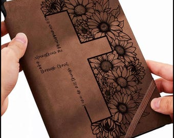 I can do all things through Christ, Faith, Cute Christian Notebook/Journal Traceable Design, Stencil, SVG, PNG Digital Files