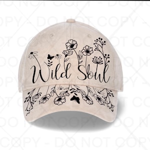 Wild soul flower hat Burning Traceable Design, Hat Burning Tracing Stencil For Baseball and trucker Hats, SVG, PNG and PDF Digital Files