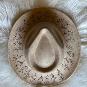 Wildflower Hat Burning Design: Traceable Stencil (SVG, PNG, PDF Digital Files)