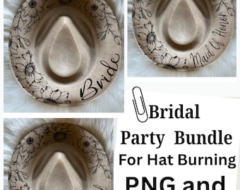 Hat Brennendes Design: Brautparty Western Schablone (SVG und PNG digitale Dateien)