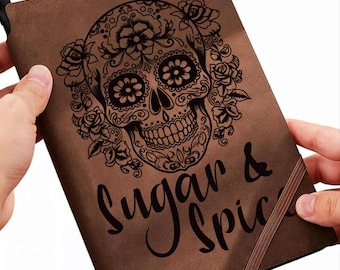 Sugar and Spice sugar skull Journal/Notebook Traceable Design, Stencil, SVG, PNG and PDF Digital Files