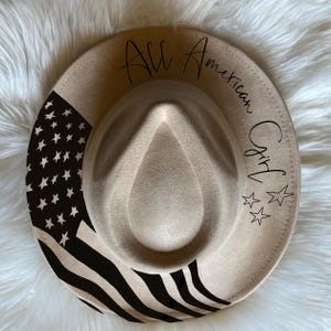 American girl hat Burning Traceable Design, Hat Burning Tracing Stencil For Wide Brim Hats, SVG, PNG and PDF Digital Files