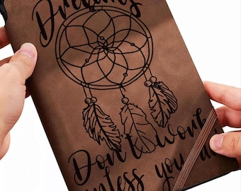 Dreamcatcher, Dreams don't work unless you do! Journal/Notebook Traceable Design, Stencil, SVG, and PNG Digital Files