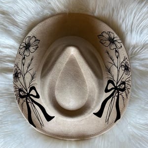 Flower Bouquet Hat Burning Design: Western Hat Template (SVG, PNG, PDF Digital Files
