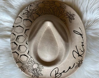 Bee Kind Hat Burning Design: Traceable Stencil (SVG, PNG, PDF Digital Files)