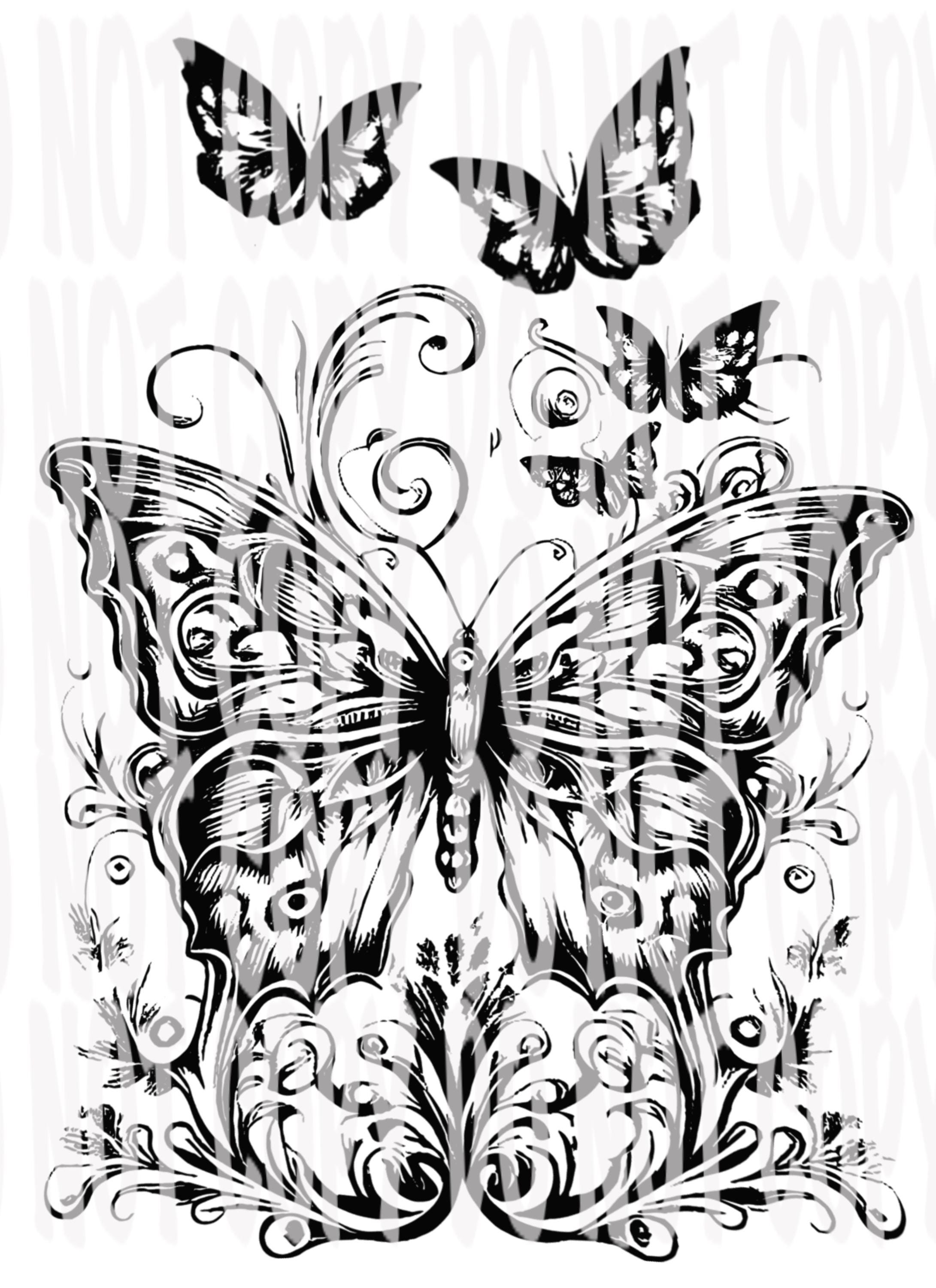 Butterfly Notebook/journal Traceable Design, Stencil, SVG, PNG and PDF ...