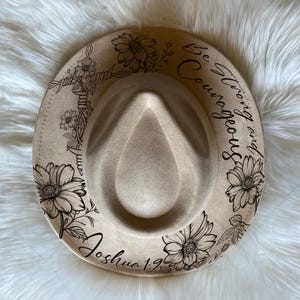 Bible verse hat Burning Traceable Design, Hat Burning Tracing Stencil For Wide Brim Hats, SVG, PNG Digital Files