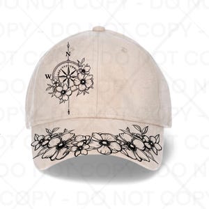 Compass Flower Hat Burning Template: SVG, PNG, PDF (Digital Download)