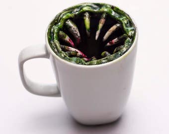 Monster Mug with Fangs Lovecraftian Horror sculpture