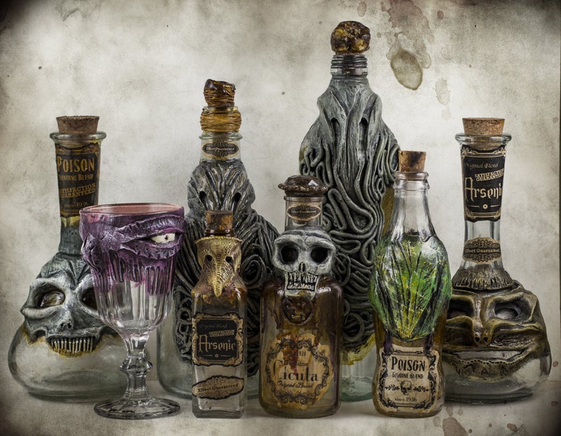 Personalisierte Lovecraftian Flasche Chtulhu, Nyrlatothep, Hastur, Yog Sothoth, Shub Niggurath, Werwolf, Dämonen & Schädel Bild 4