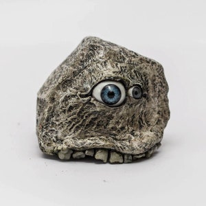 Spooquish rock monsters creepy sculpture with eyes and teeth image 4