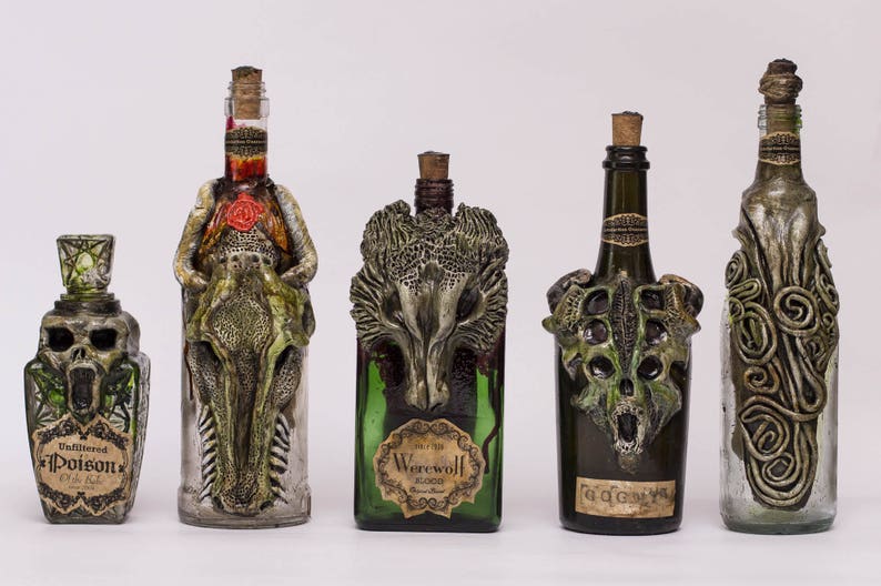 Personalisierte Lovecraftian Flasche Chtulhu, Nyrlatothep, Hastur, Yog Sothoth, Shub Niggurath, Werwolf, Dämonen & Schädel Bild 8