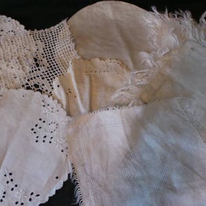 Huge Lot Of 8 Vintage Handmade Lace Tatted Embroidered Round And Square Doily Doilies Dresser Scarf