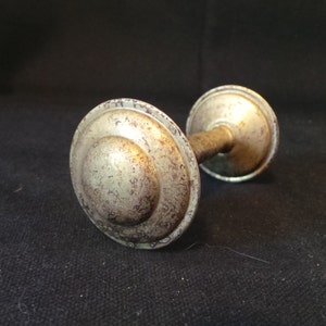 Antique Vintage Silver Plated Baby Rattle Barbell